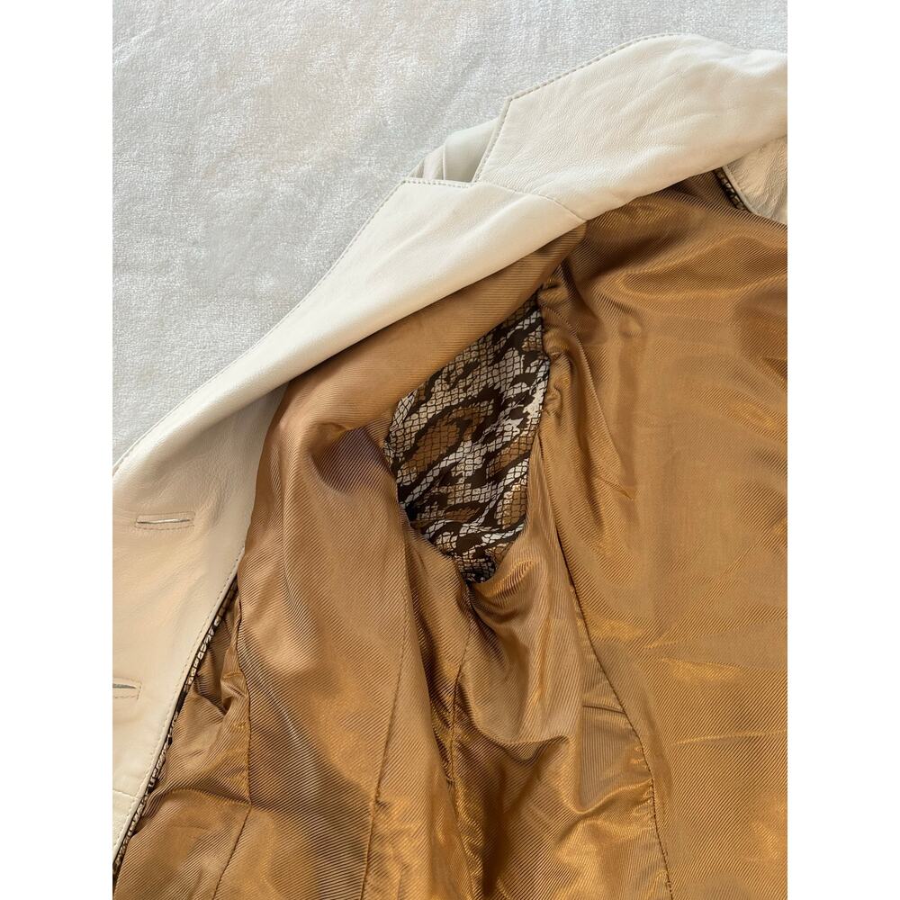 Wilsons Leather Womens Medium Jacket with Camel Lining and Snake Skin Pockets XC - Picture 13 of 16